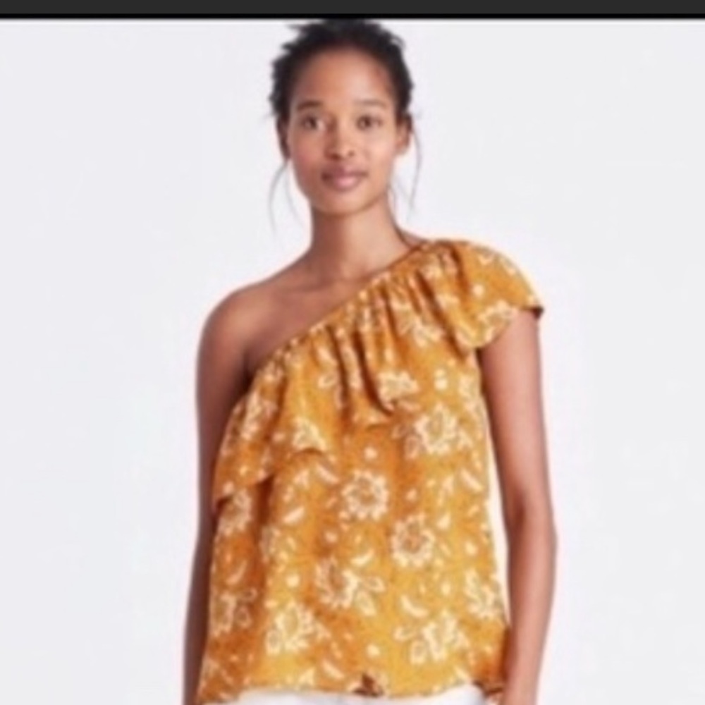 Madewell silk one shoulder top NWT